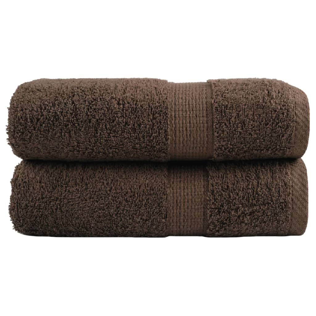 VidaXL Serviettes d'invité SOLUND 2 pcs 600 g m² 30x30 cm marron