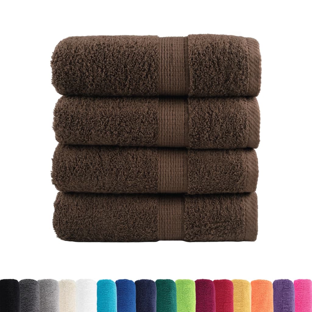 Vidaxx débarbouillettes premium solund 4 pièces marron 30x30 cm 600 g m²