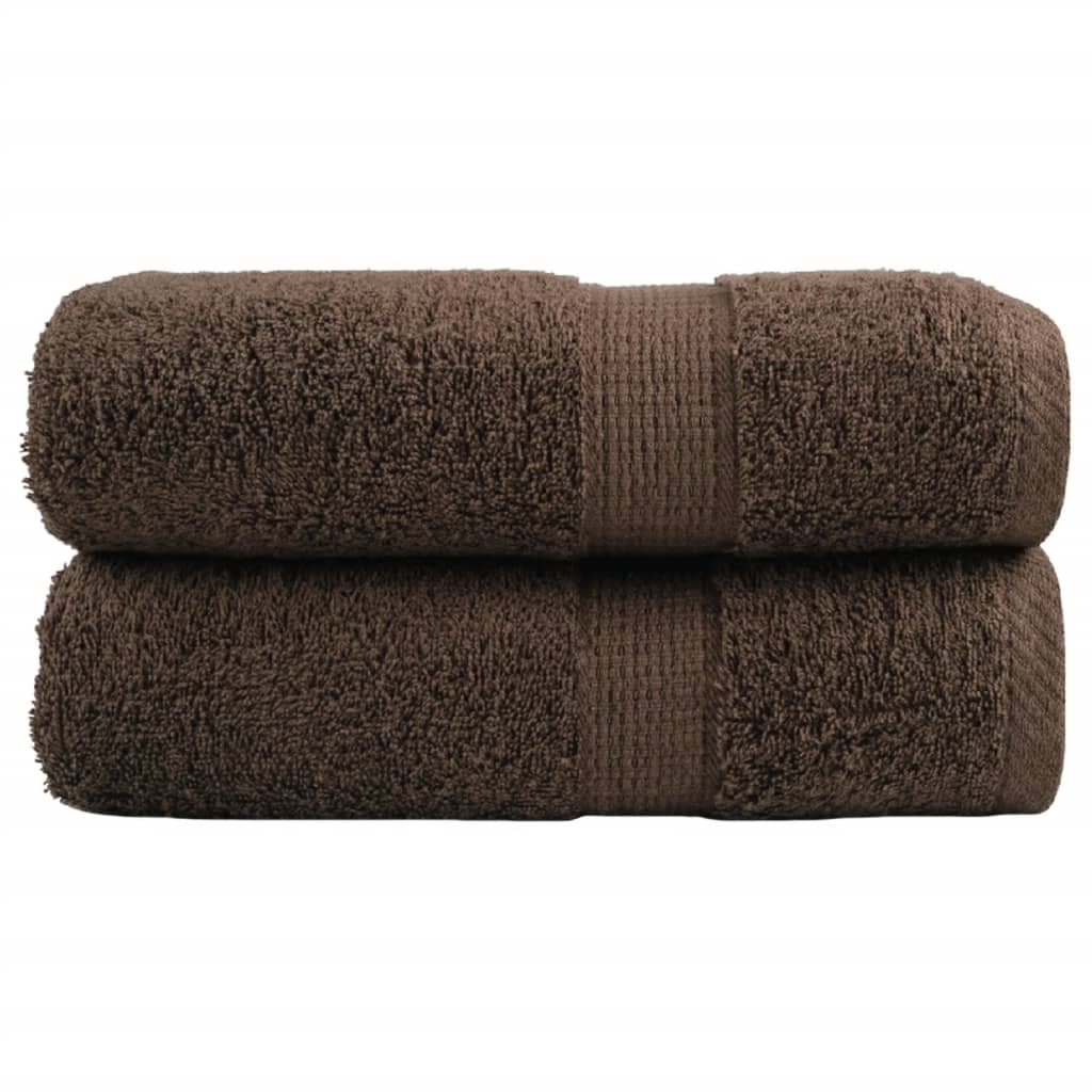 VidaXL serviettes invités solund 2 pcs 600 g m² 30x50 cm marron