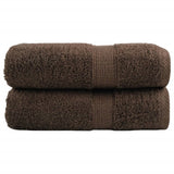 VidaXL serviettes invités solund 2 pcs 600 g m² 30x50 cm marron