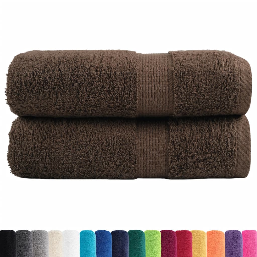 VidaXL serviettes invités solund 2 pcs 600 g m² 30x50 cm marron