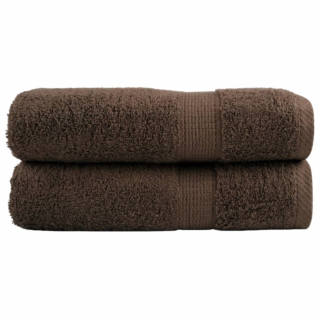 Serviettes de bain Vidaxl Solund 2 pcs 600 g m² 70x140 cm brun