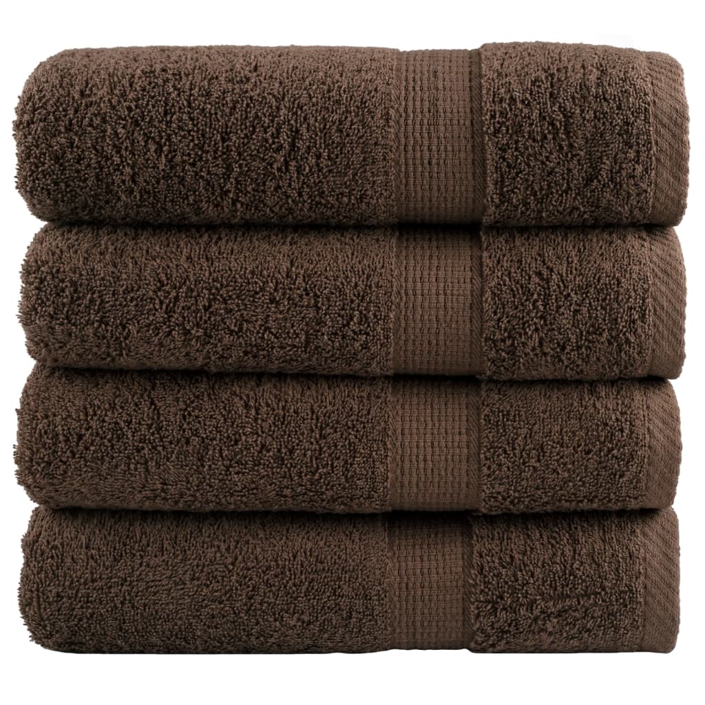 VidaXL serviettes de bain solund 4 pcs 600 g m² 70x140 cm marron
