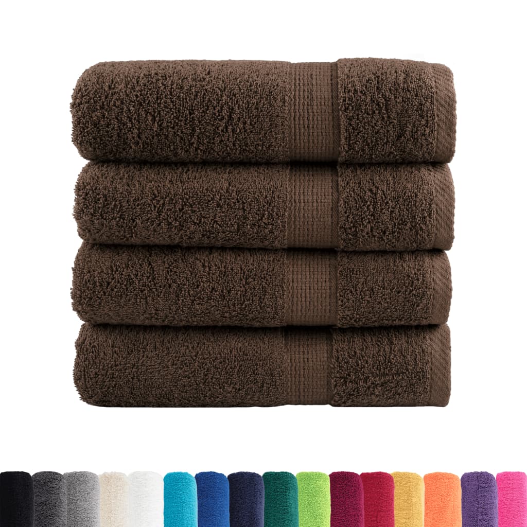 VidaXL serviettes de bain solund 4 pcs 600 g m² 70x140 cm marron