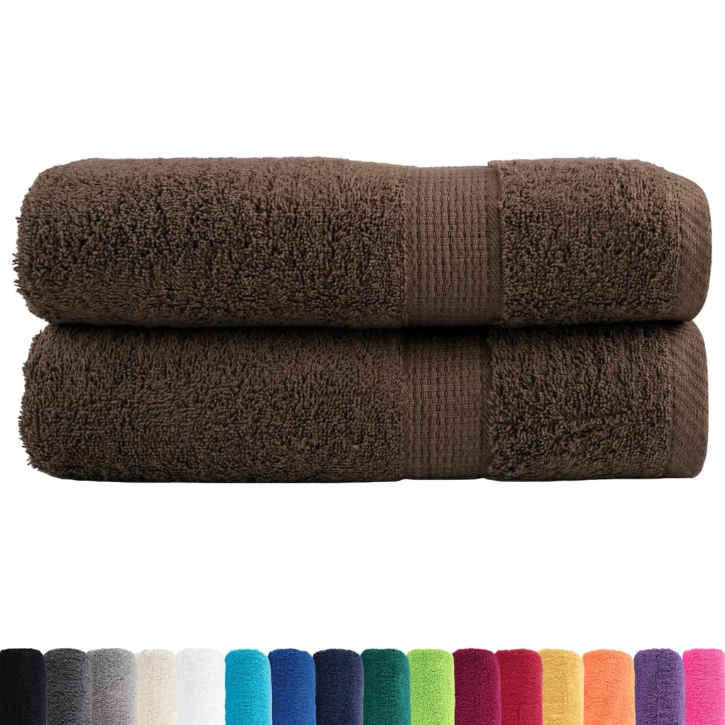 Vidaxl Bath Towels Solund 2 PCS 600 g M² 100x150 cm brun