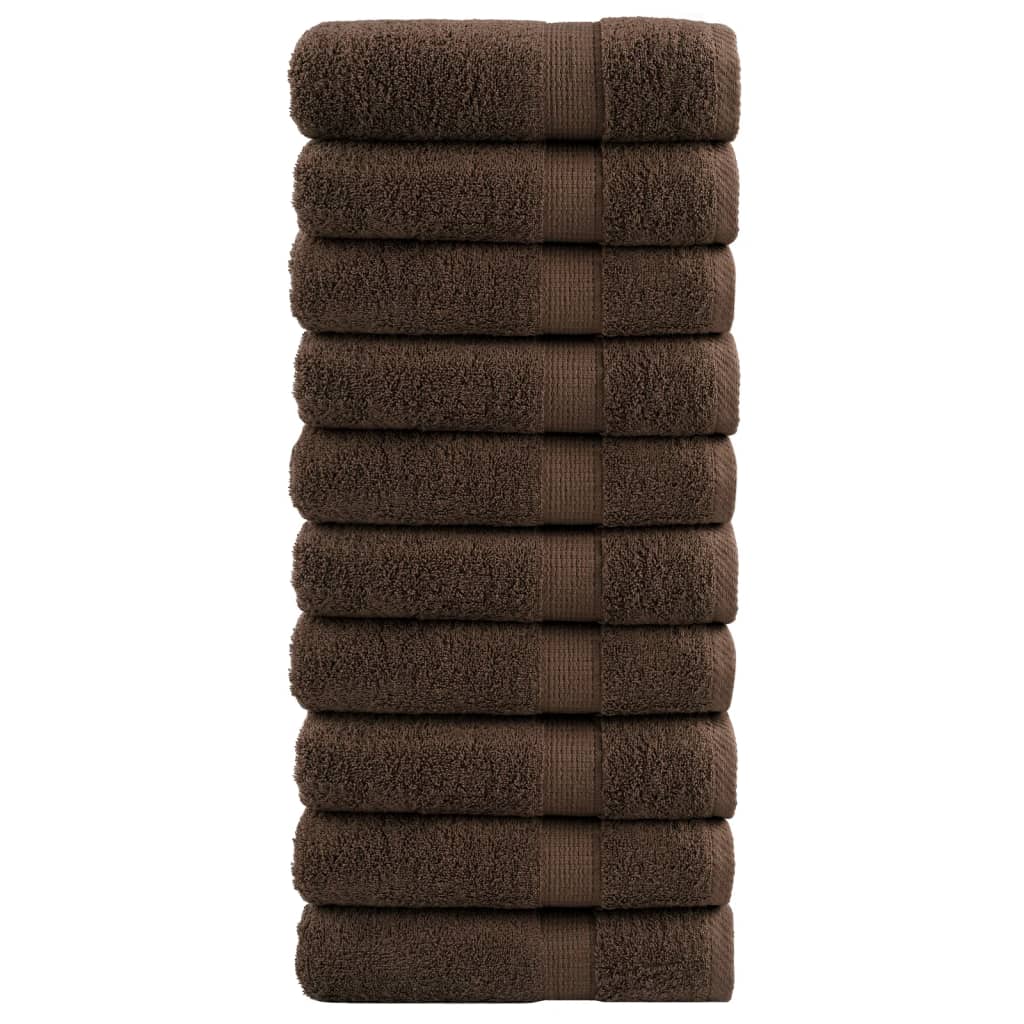 Vidaxl Bath towels Solund 10 st 600 g m² 100x150 cm brown