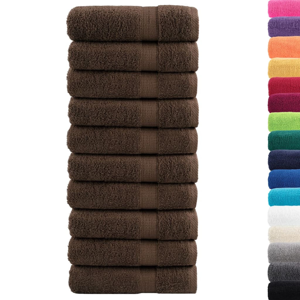 Vidaxl Bath towels Solund 10 st 600 g m² 100x150 cm brown