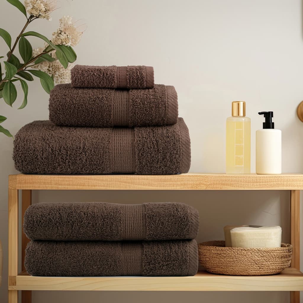 Vidaxl Bath Towels Solund 10 St 600 g m² 100x150 cm brun