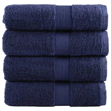 Vidaxx débarbouillettes premium solund 4 pièces bleu marine 30x30 cm 600 g m²