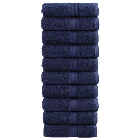 Vidaxx débarbouillettes premium solund 10 pièces bleu marine 30x30 cm 600 g m²