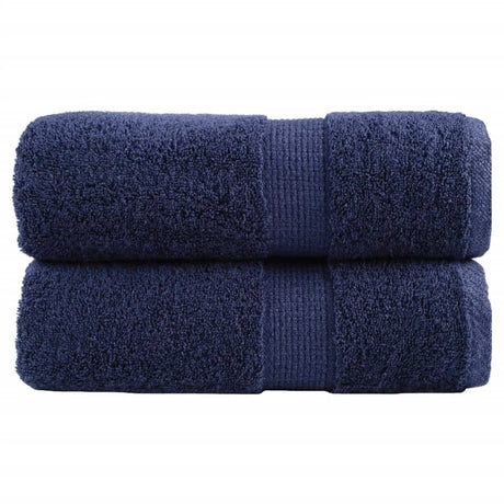 VidaXL Serviettes d'invité SOLUND 2 pcs 600 g m² 30x50 cm bleu marine