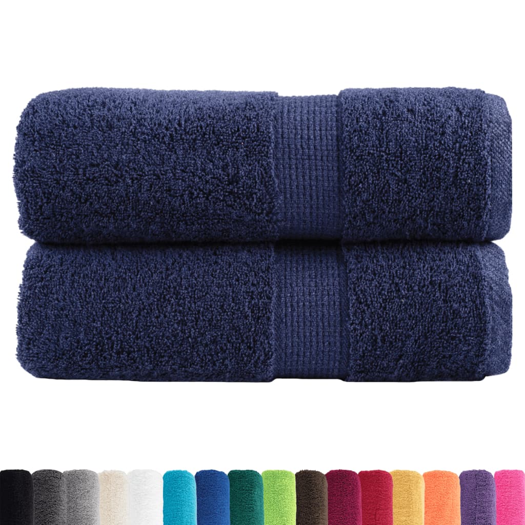 VidaXL Serviettes d'invité SOLUND 2 pcs 600 g m² 30x50 cm bleu marine