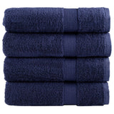 VidaXL Serviettes SOLUND 4 pcs 600 g m² 50x100 cm bleu marine
