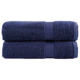 VidaXL Serviettes de bain SOLUND 2 pcs 600 g m² 70x140 cm bleu marine