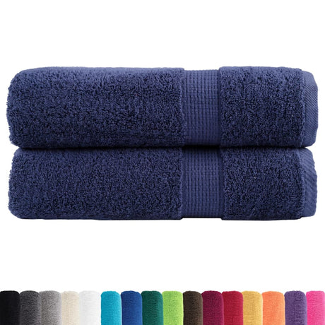 VidaXL Serviettes de bain SOLUND 2 pcs 600 g m² 70x140 cm bleu marine