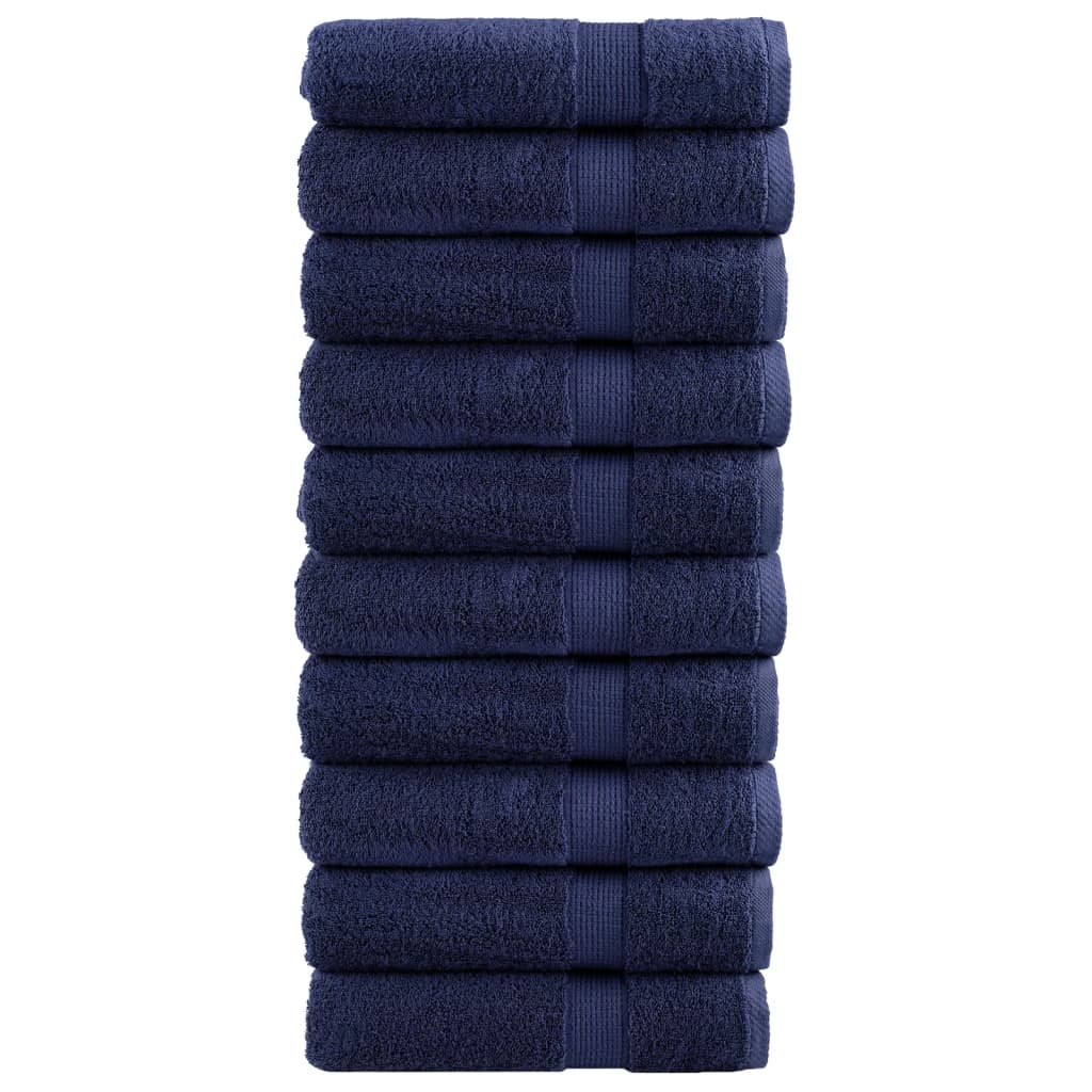 Vidaxl Bath towels Solund 10 st 600 g m² 70x140 cm Marine blue