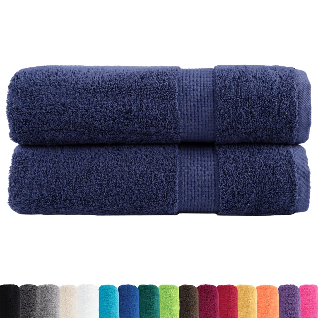 Vidaxl Bad Towel loliten 2 PCs 600 g m²/x150 cm Marine blo