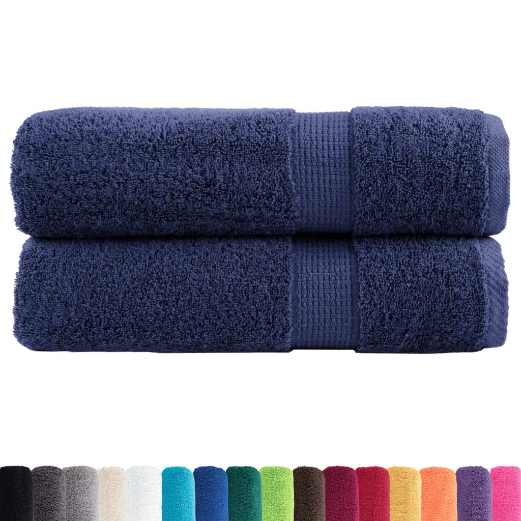 Vidaxx serviettes de bain solund 2 pcs 600 g m² 100x150 cm bleu marine