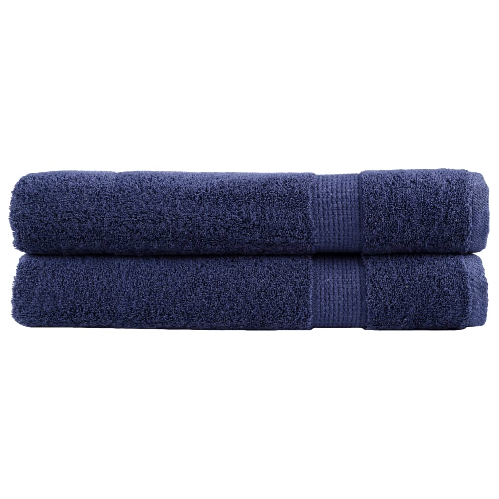 VidaXL serviettes de sauna solund 2 pcs 600 g m² 80x200 cm bleu marine