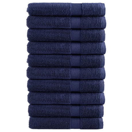 VidaXL serviettes de sauna solund 10 pcs 600 g m² 80x200 cm bleu marine