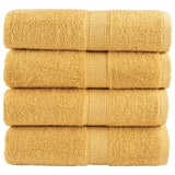 VidaXL Serviettes d'invité SOLUND 4 pcs 600 g m² 30x50 cm doré