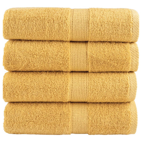 VidaXL Serviettes d'invité SOLUND 4 pcs 600 g m² 30x50 cm doré
