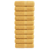 VidaXL serviettes invités solund 10 pcs 600 g m² 30x50 cm couleur or