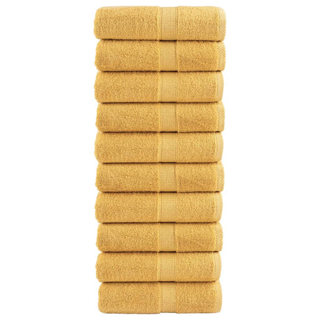 VidaXL serviettes invités solund 10 pcs 600 g m² 30x50 cm couleur or