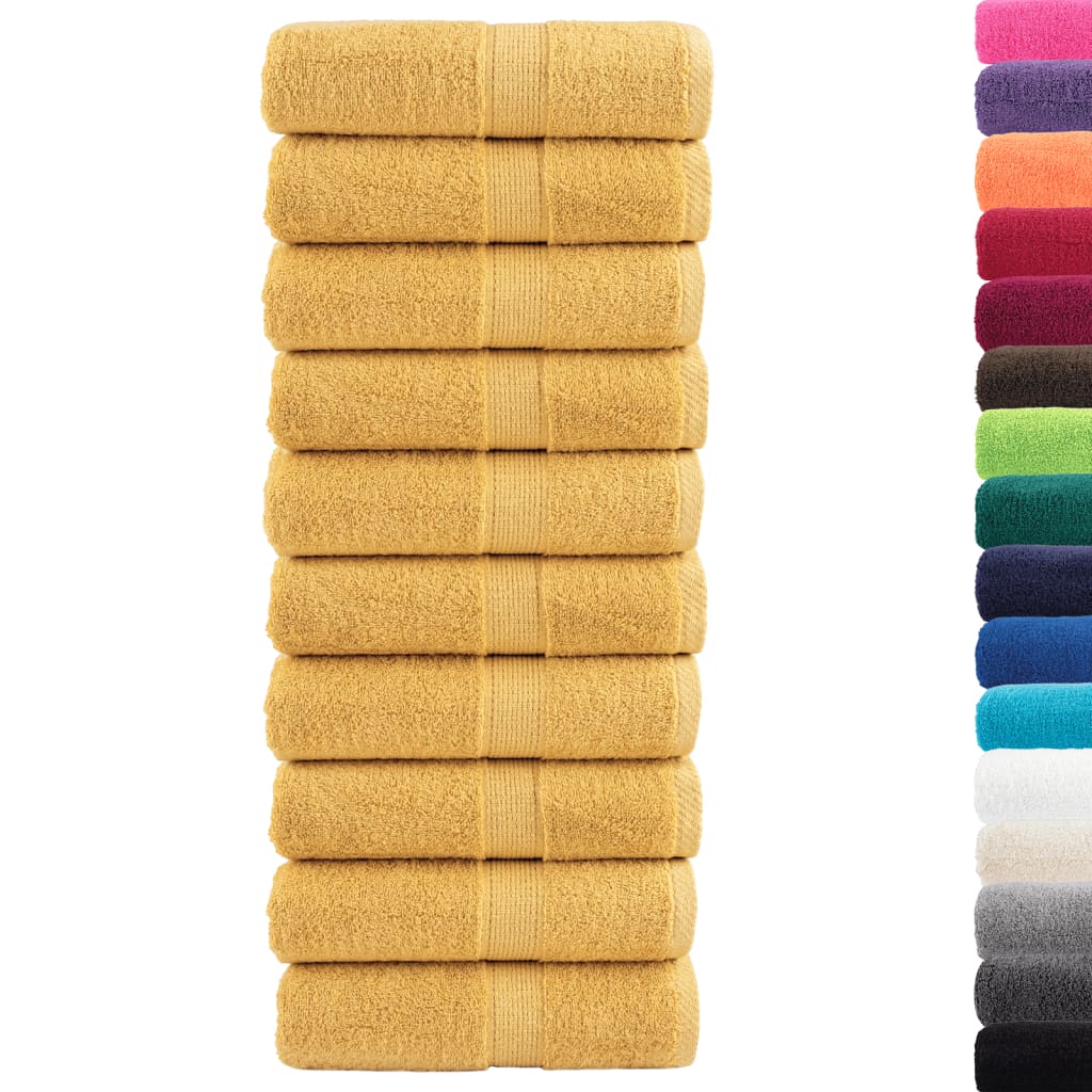 VidaXL serviettes invités solund 10 pcs 600 g m² 30x50 cm couleur or