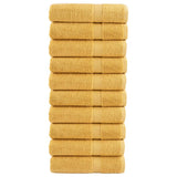 VidaXL serviettes de bain solund 10 pièces 600 g m² 70x140 cm couleur or