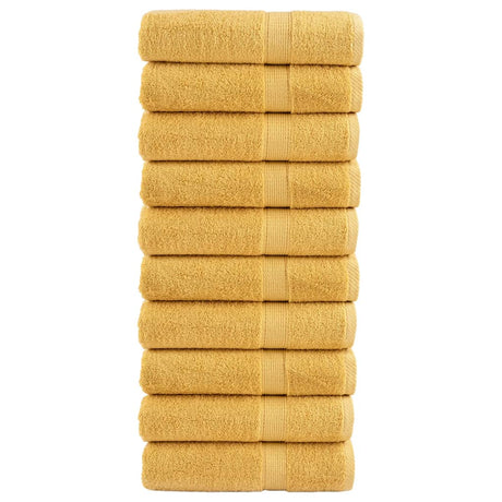 VidaXL serviettes de bain solund 10 pièces 600 g m² 70x140 cm couleur or