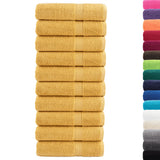 VidaXL serviettes de bain solund 10 pièces 600 g m² 70x140 cm couleur or