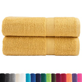 VidaXL serviettes de bain solund 2 pcs 600 g m² 100x150 cm couleur or