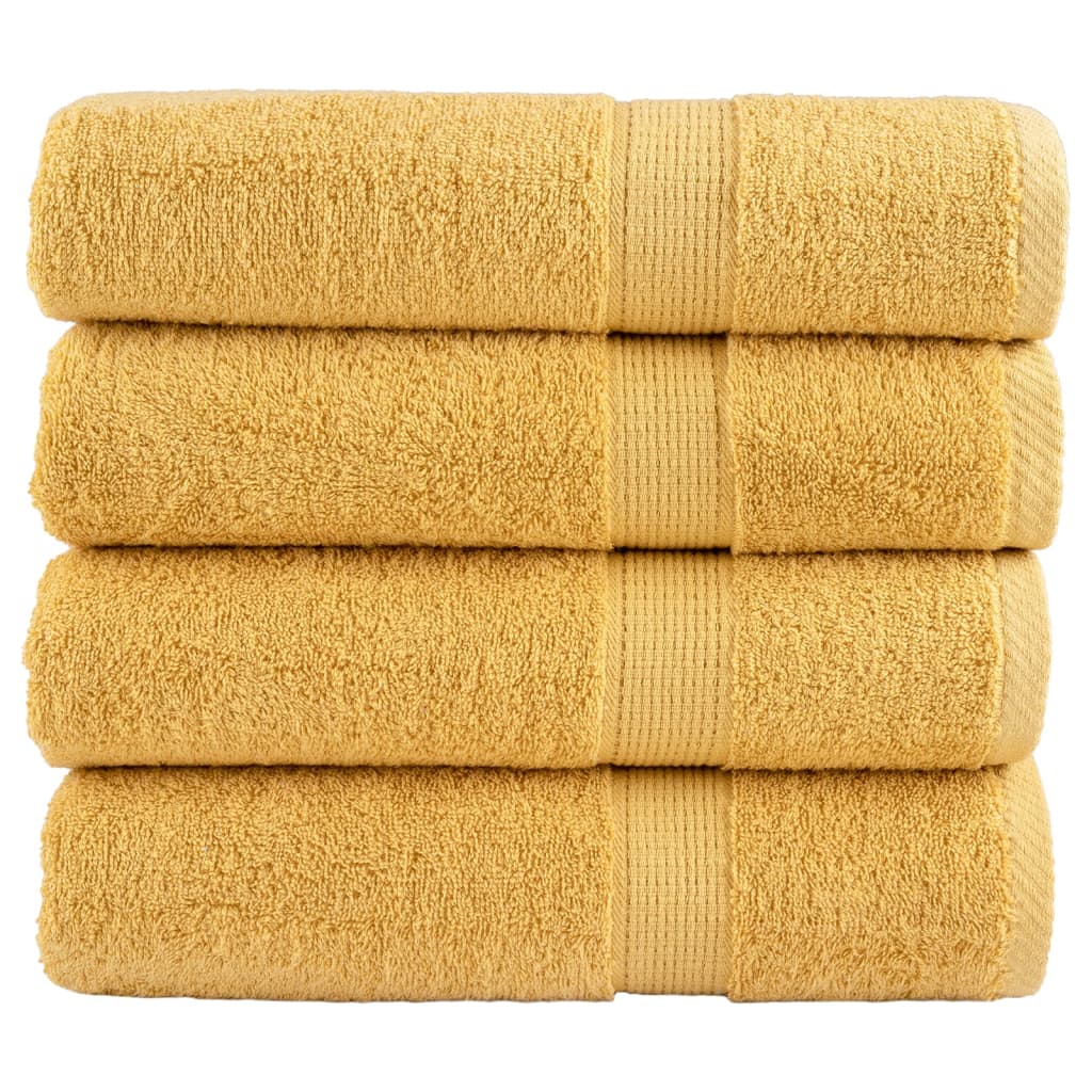 Vidaxl Bath Towels Solund 4 PCS 600 g M² 100x150 cm gullfarget