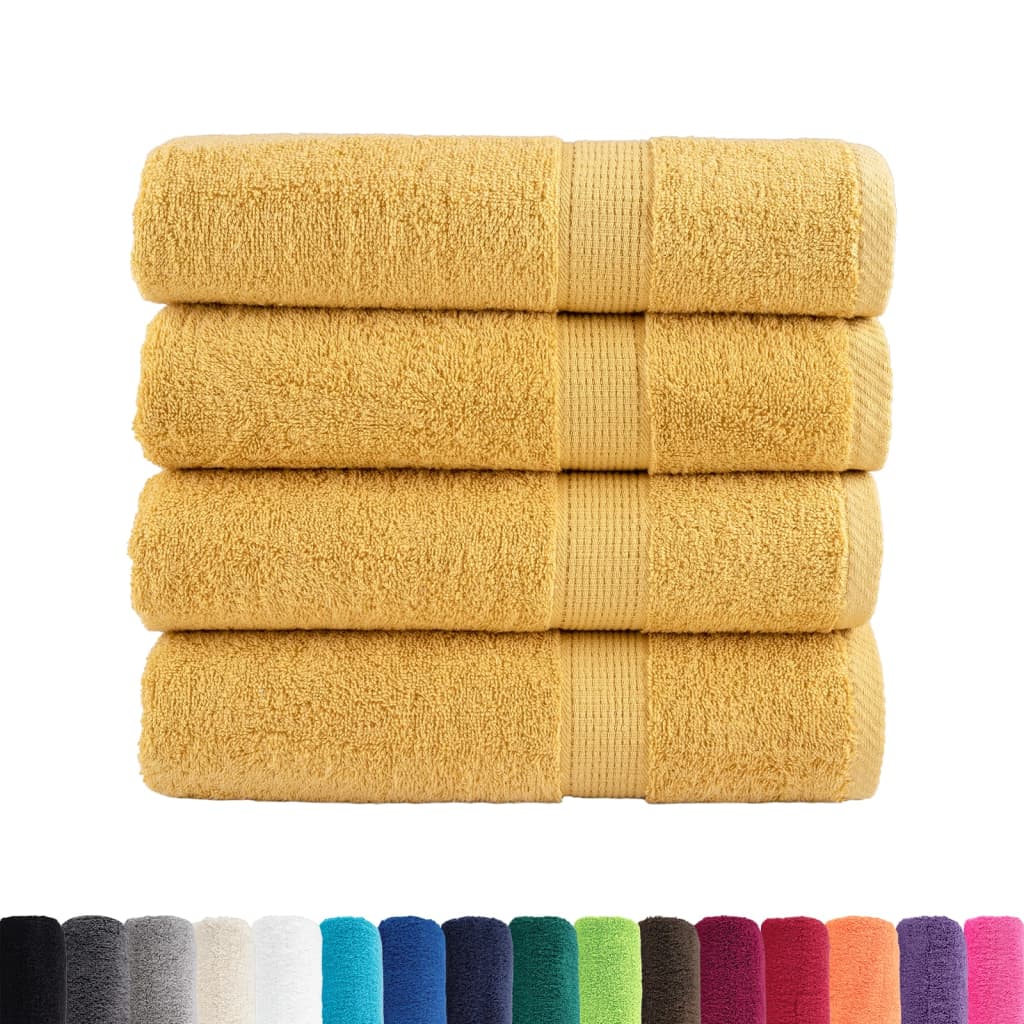 Serviettes de bain vidaxl solund 4 pcs 600 g m² 100x150 cm de couleur or