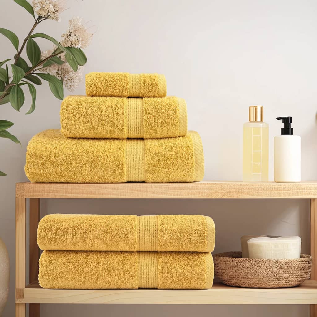 VidaXL serviettes de bain solund 4 pcs 600 g m² 100x150 cm couleur or