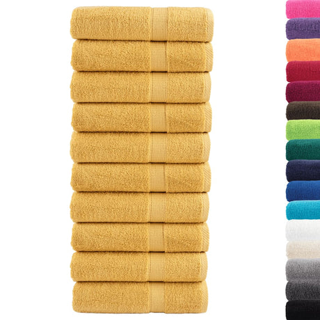 VidaXL serviettes de bain solund 10 pièces 600 g m² 100x150 cm couleur or