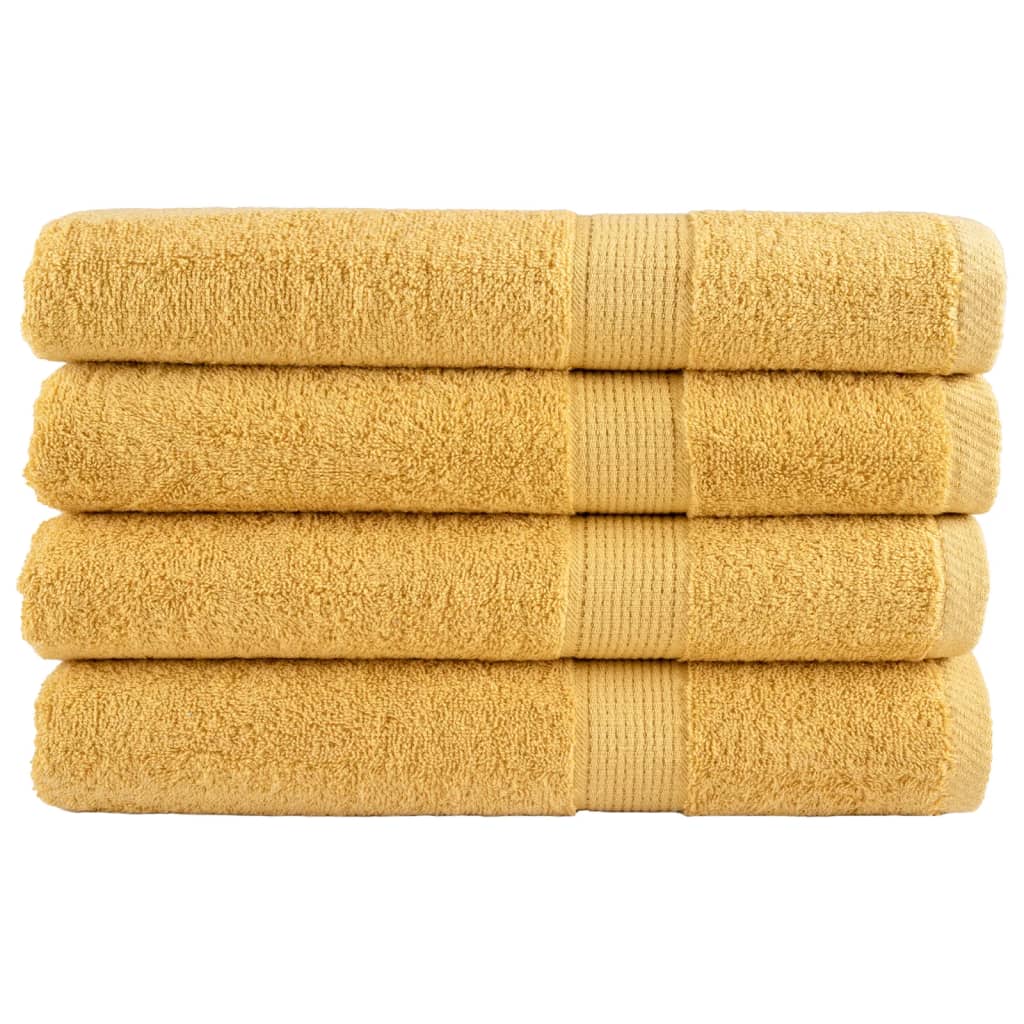 VidaXL serviettes de sauna solund 4 pcs 600 g m² 80x200 cm couleur or