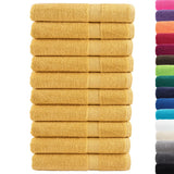 VidaXL serviettes de sauna solund 10 pièces 600 g m² 80x200 cm couleur or