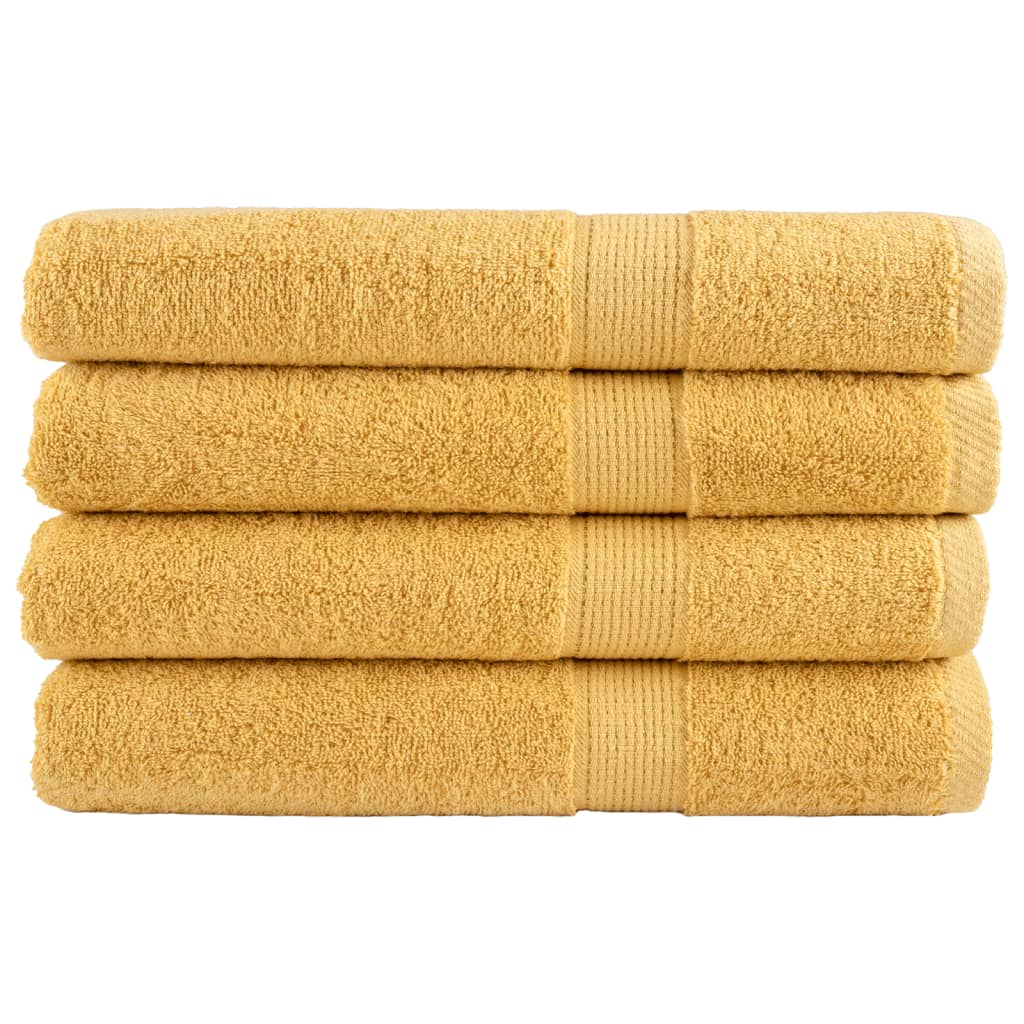 Vidaxl Towels Solund 4 pcs 600 g m² 100x200 cm Gold colored