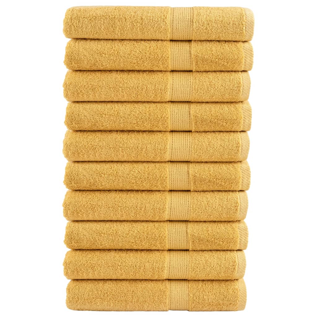 Vidaxl brisače Solund 10 pcs 600 g m² 100x200 cm zlato obarvano