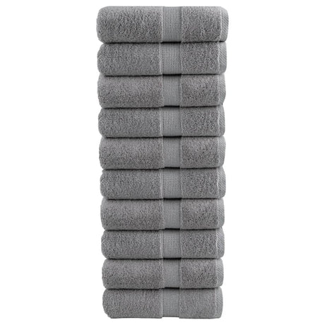 VidaXL Serviettes d'invité SOLUND 10 pcs 600 g m² 30x30 cm gris
