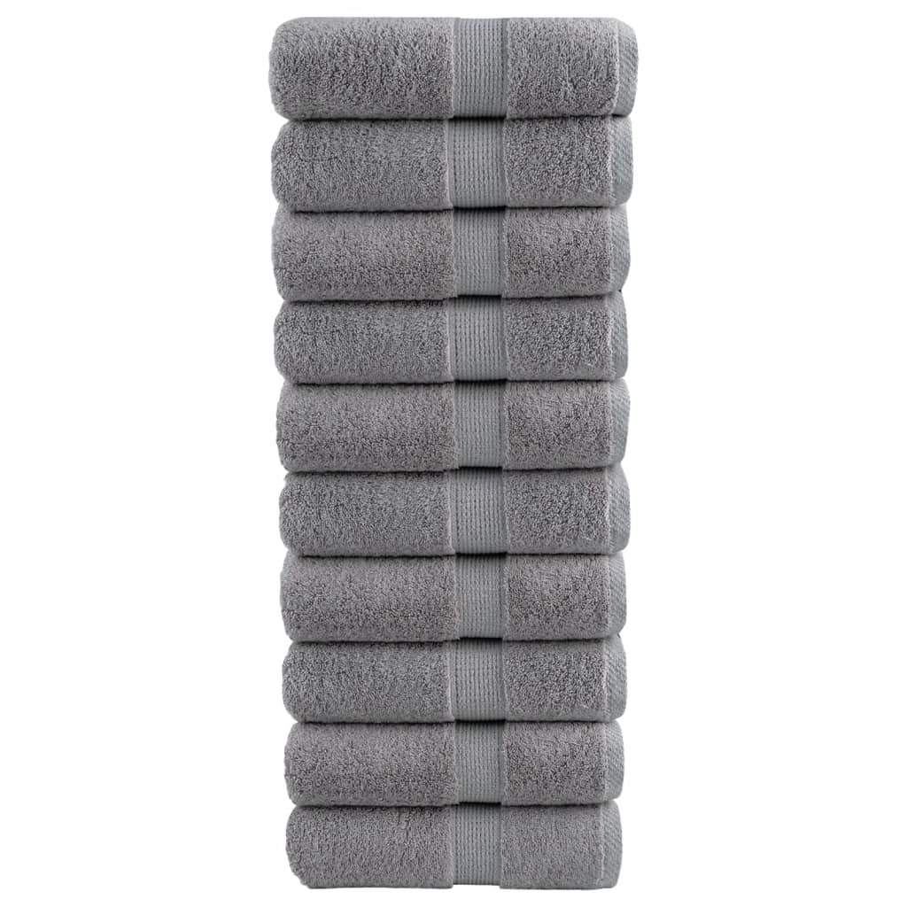 VidaXL Serviettes d'invité SOLUND 10 pcs 600 g m² 30x50 cm gris