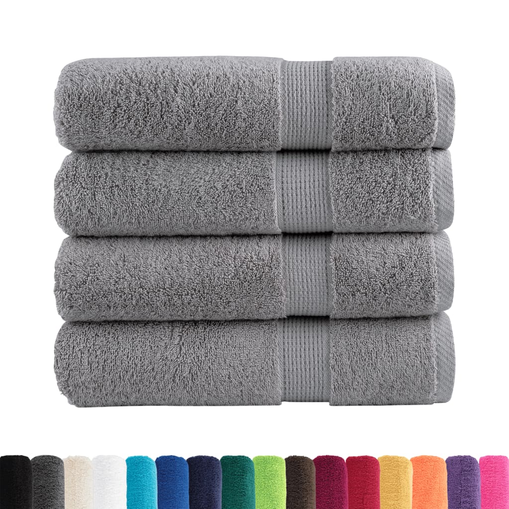 Vidaxl Bath towels Solund 4 pcs 600 g m² 70x140 cm Gray