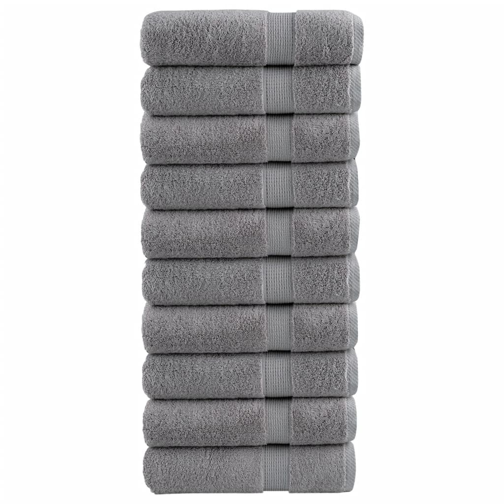 VidaXL Serviettes de bain SOLUND 10 pcs 600 g m² 70x140 cm gris