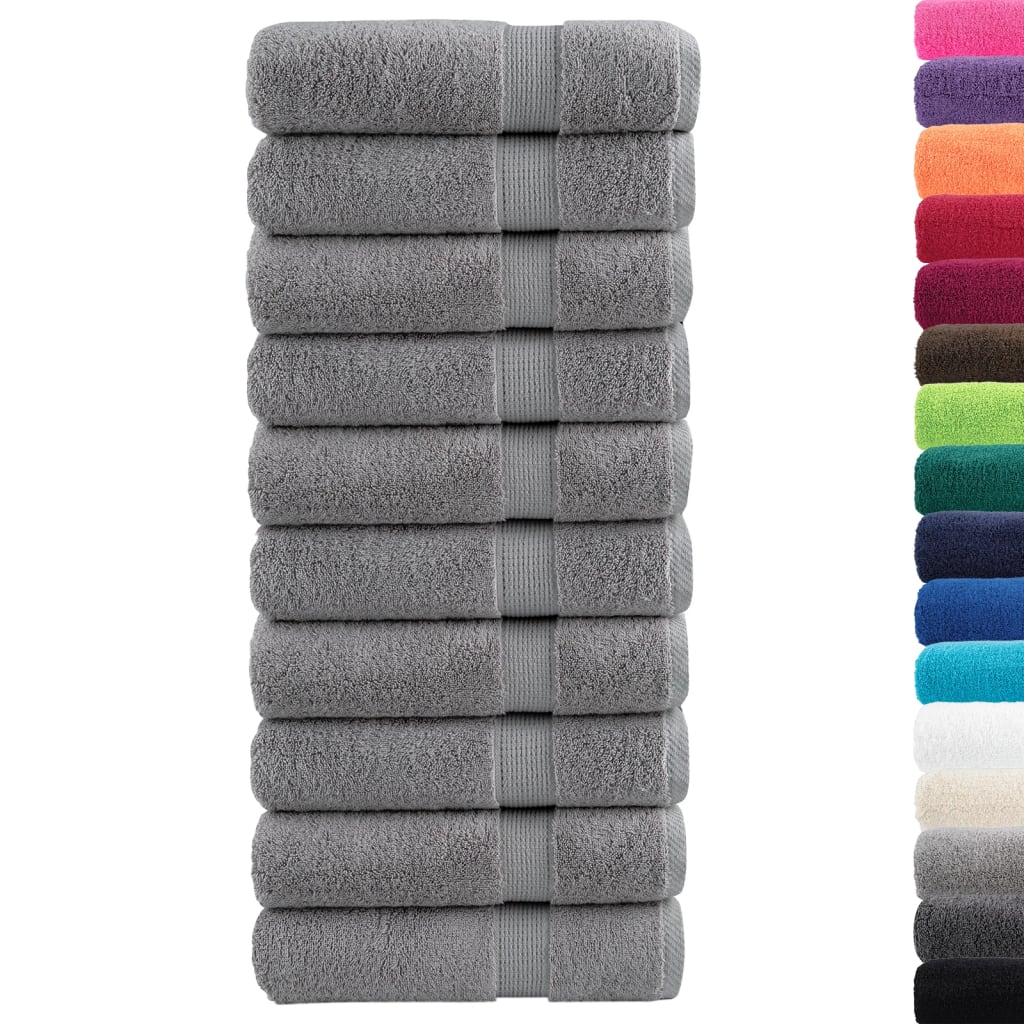 VidaXL Serviettes de bain SOLUND 10 pcs 600 g m² 70x140 cm gris