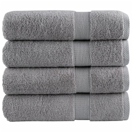VidaXL serviettes de bain solund 4 pcs 600 g m² 100x150 cm gris