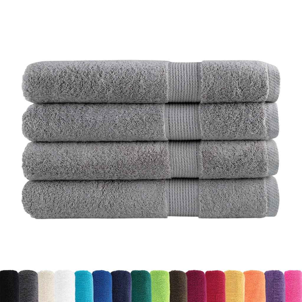 VidaXL serviettes de sauna solund 4 pcs 600 g m² 80x200 cm gris