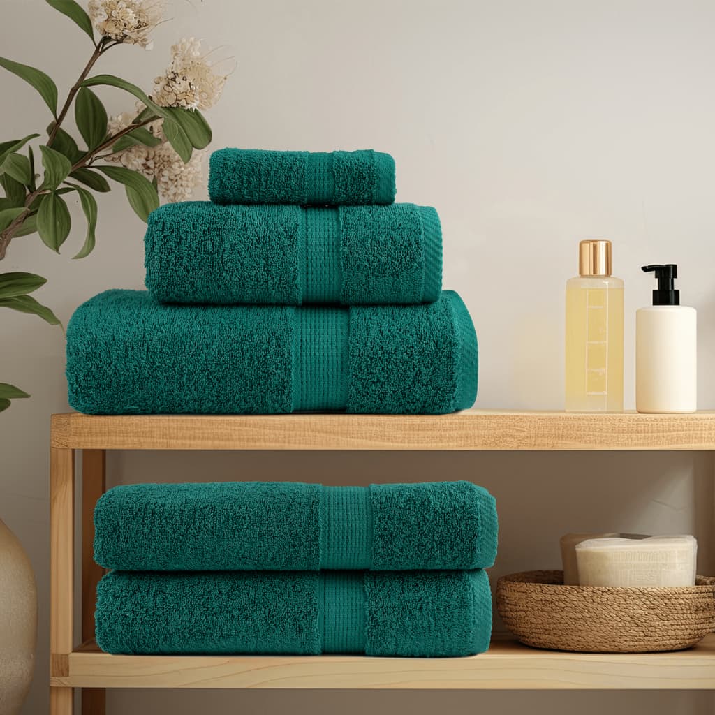 Vidaxl Bath Towels Solund 10 St 600 G m² 70x140 cm grønn