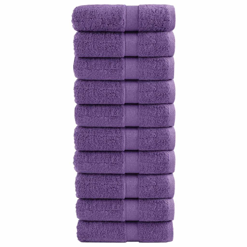 VidaXL serviettes invités solund 10 pcs 600 g m² 30x50 cm violet